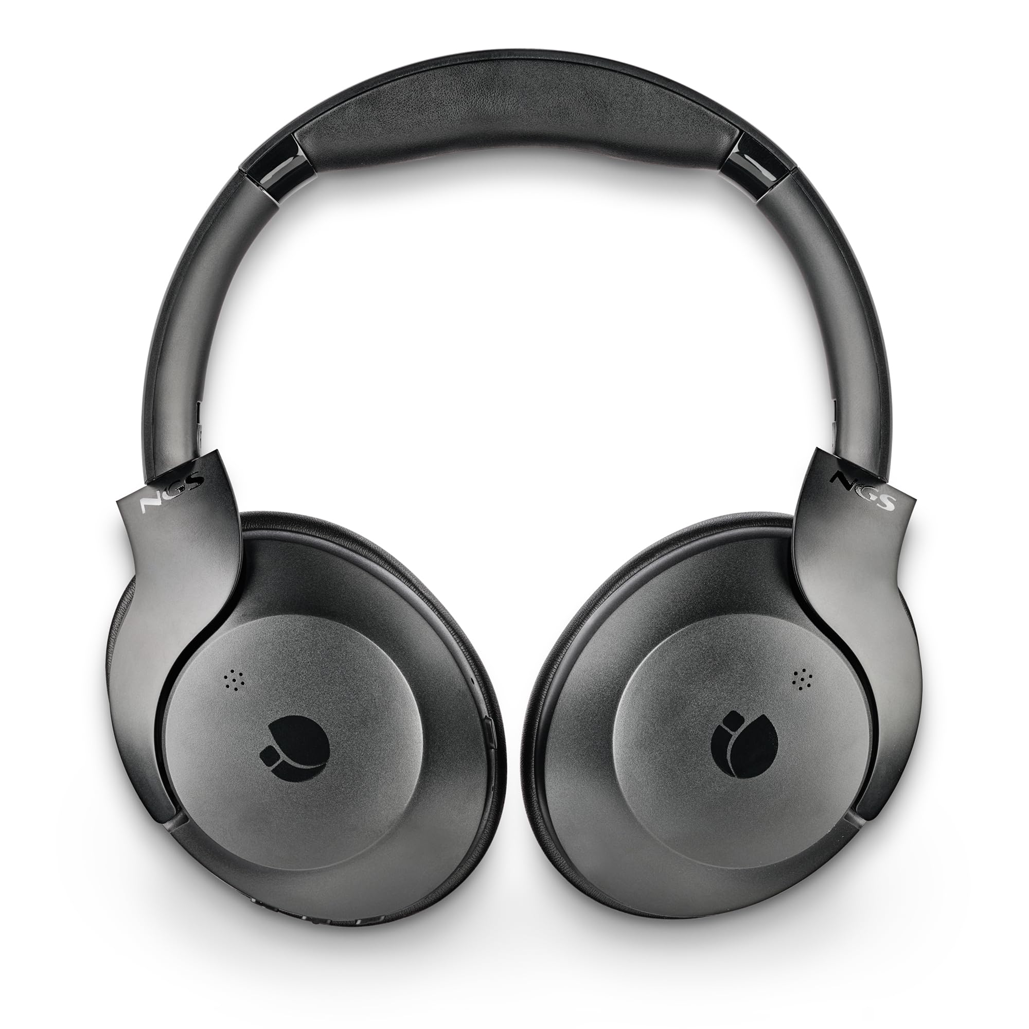 NGS Artica Shake - Cuffie wireless, cuffie compatibili Bluetooth, archetto regolabile, cuffie girevoli, tecnologia di riduzione del rumore ANC, microfono integrato, nero