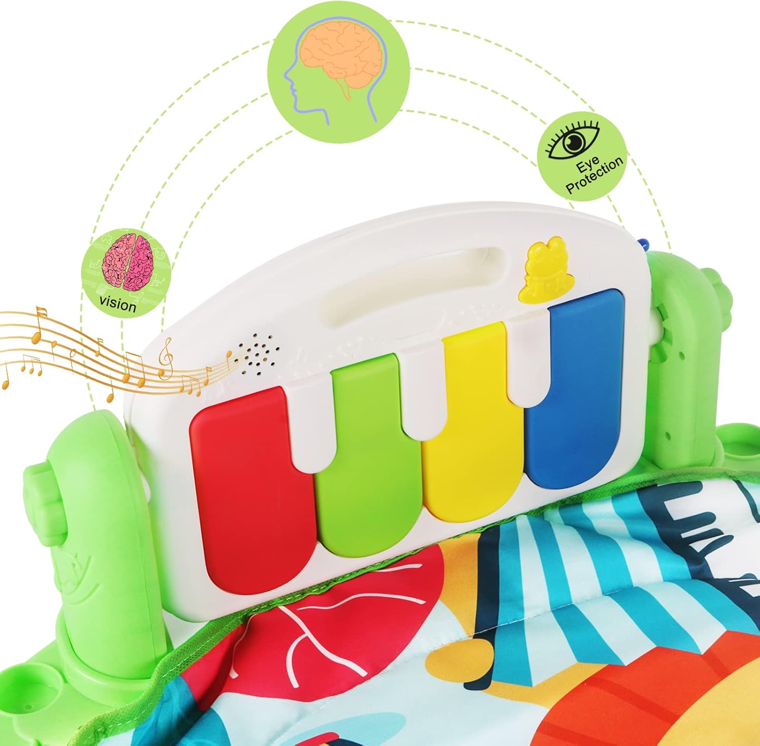 Eendoos Tapis D Eveil Bebe Tapis D Eveil Et De Jeux Pour Nouveau Ne Avec Musique Et Lumieres Cadeau Pour Bebes Et Tout Petits De 0 A 24 Mois Contient 5 Jouets Suspendus Amovibles Amazon Fr Bebe