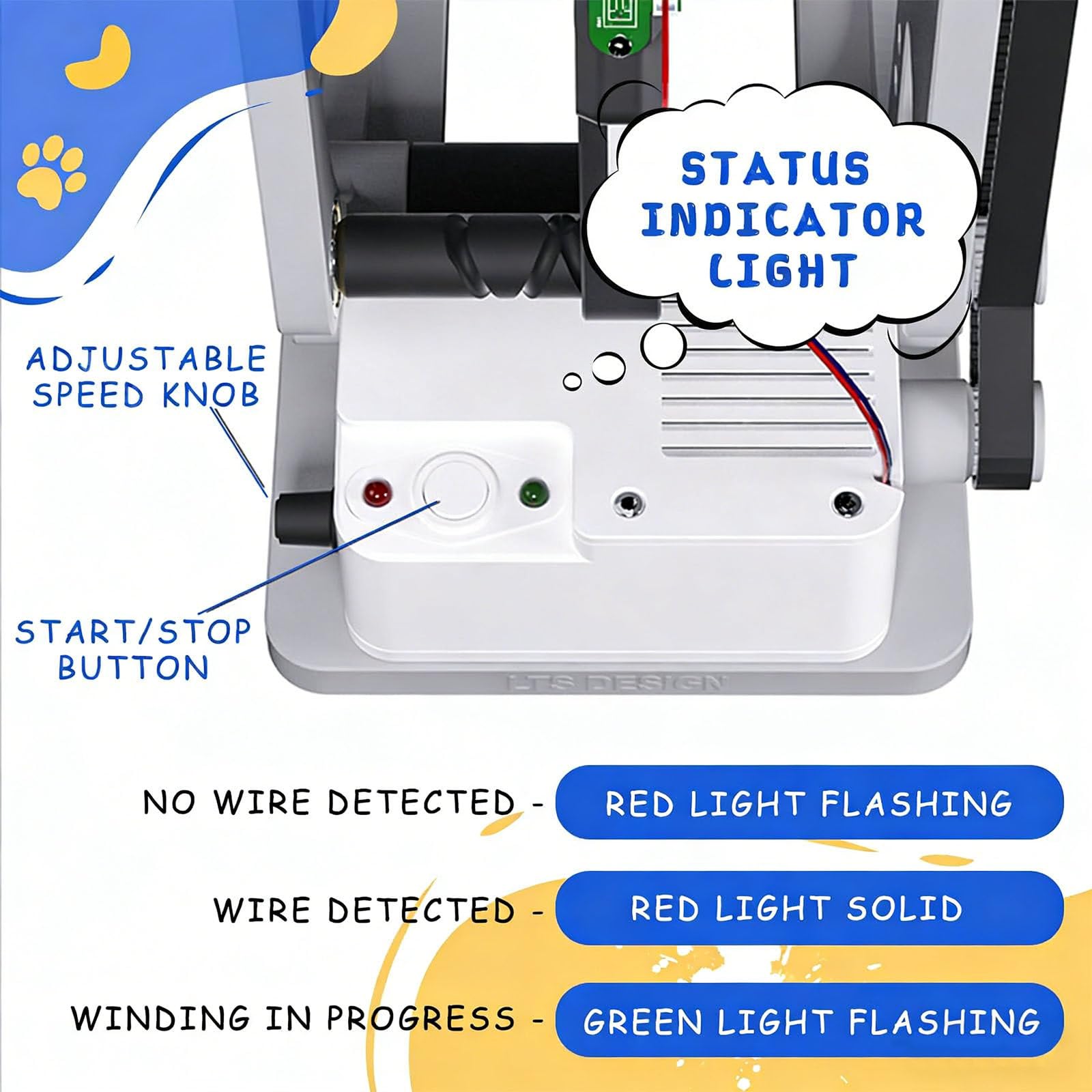 Bobinadora de filamento 3D, rebobinadora eléctrica automática con arranque y parada inteligente para rollos de 1 kg, diseño sin enredos, compatible con PLA ABS para soldadura y costura