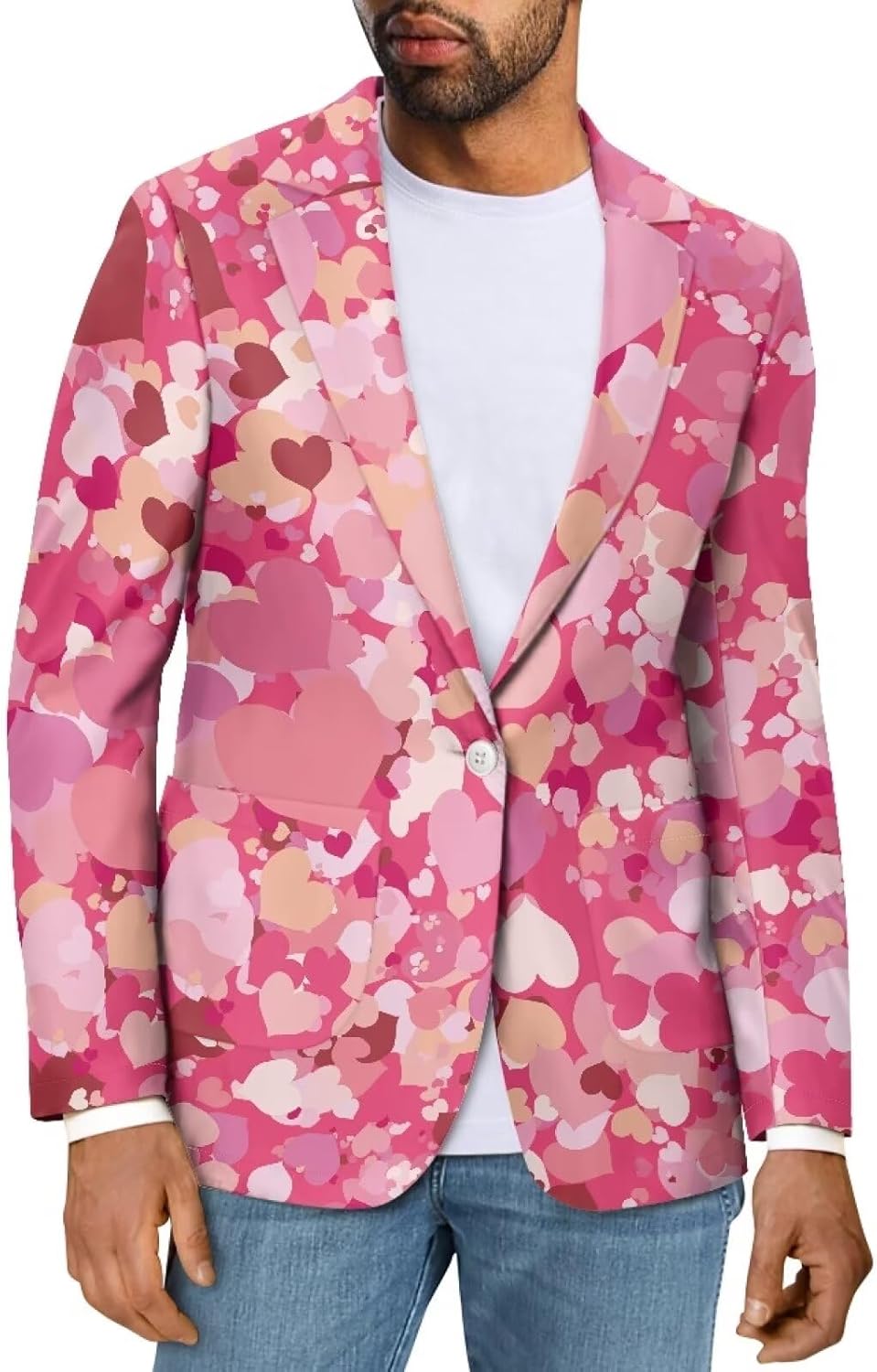 TOADDITDO Men's Regular Fit Blazer Jackets Suit One Button Lightweight Sport Coats Casual Blazer with 2 Side Pockets