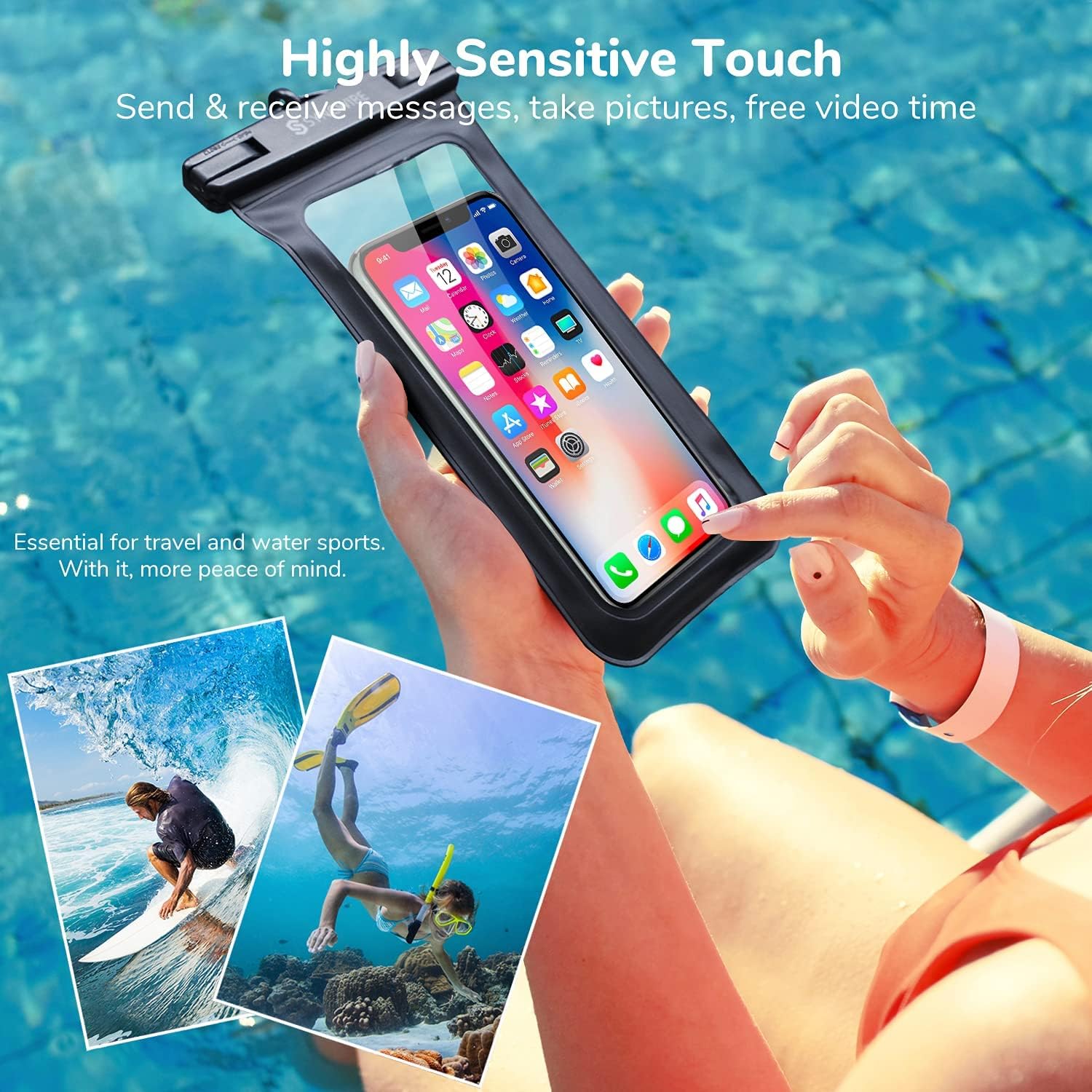 SYNCWIRE Waterproof Phone Pouch [2-Pack] - Universal IPX8 Waterproof Phone Case Dry Bag with Lanyard Compatible with iPhone 15/14/13/12/11 Pro Max SE XS XR X Samsung S23 S22 and More Up to 7 Inches