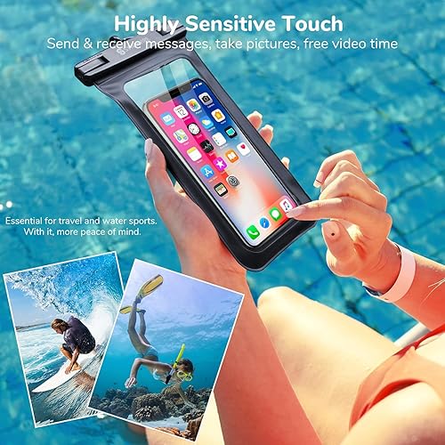 Miniatura 4 de SYNCWIRE Bolsa impermeable para teléfono paquete de 2 - Funda universal IPX8 impermeable para teléfono con cordón compatible con iPhone 1514131211