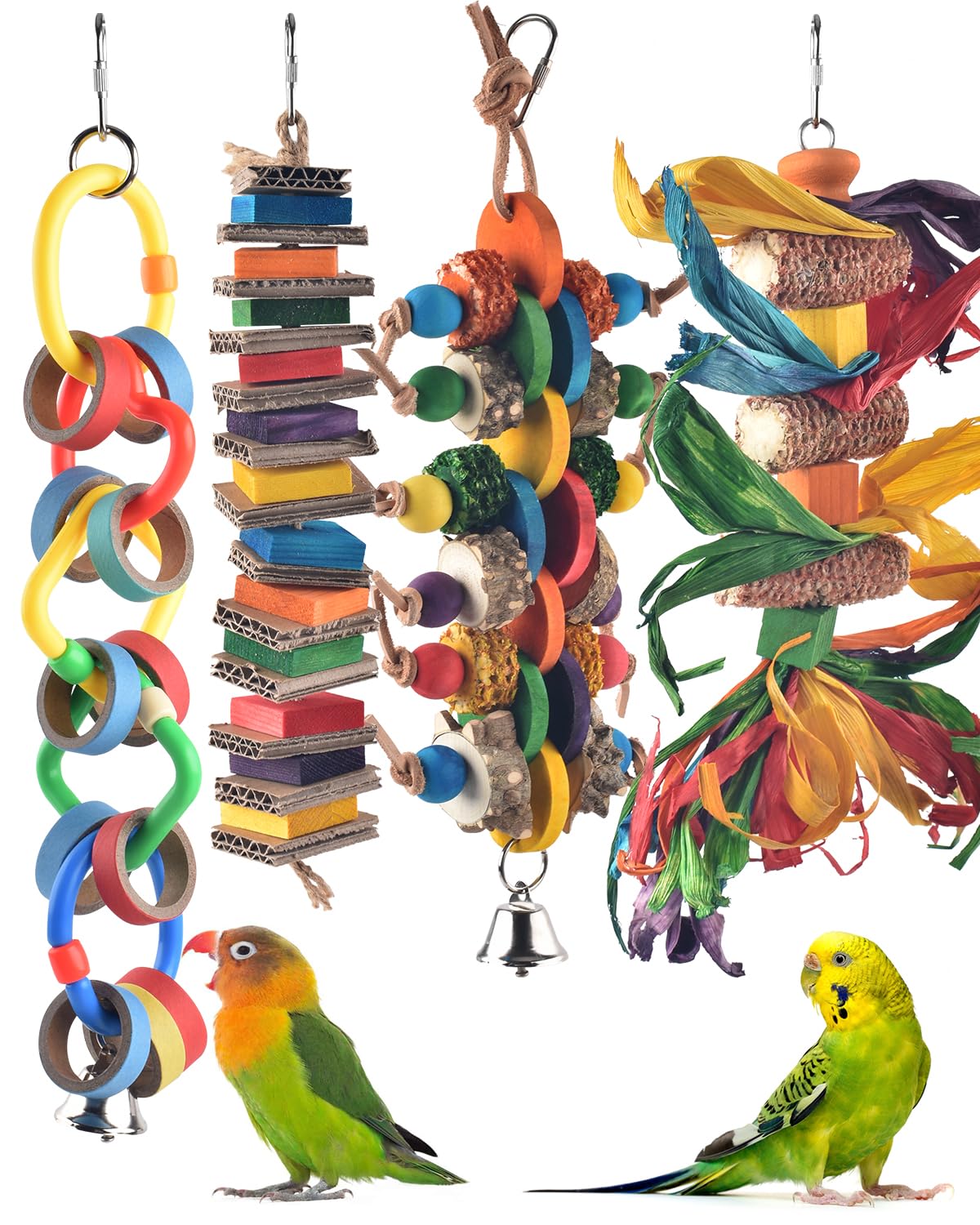 Bissap 4 PCS Bird Chew Toys Olympic Rings
