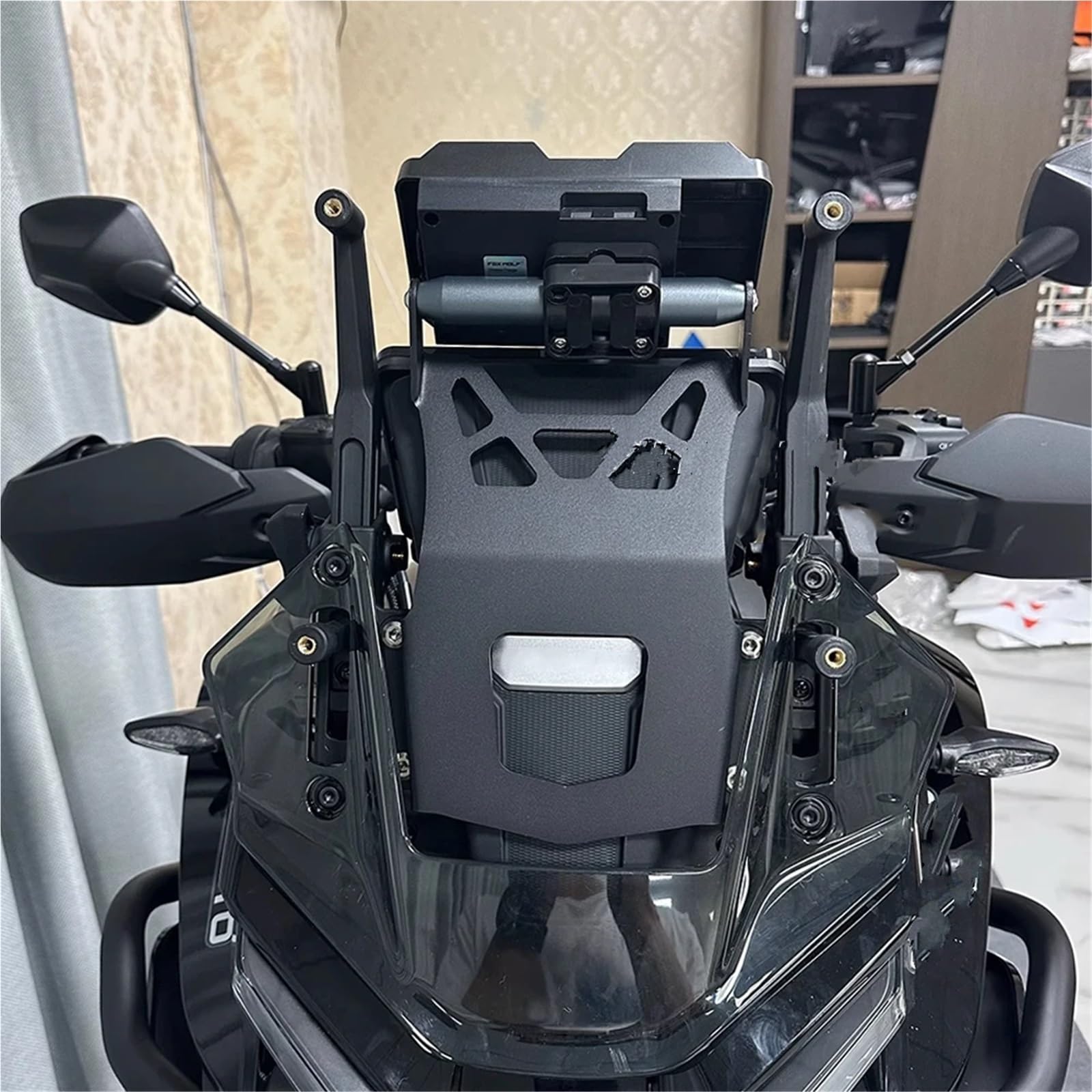 Soporte Navegación GPS Motocicleta Soporte Navegación Teléfono Móvil con Carga Inalámbrica Frontal Motocicleta Soporte GPS para CFMOTO 800MT 800mt 800 MT 2023-2025