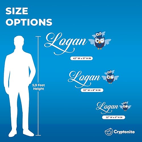 Miniatura 4 de Cryptonite Decoración de la habitación del bebé de búho, calcomanía de pared con nombre personalizado, listo para usar, totalmente personalizable