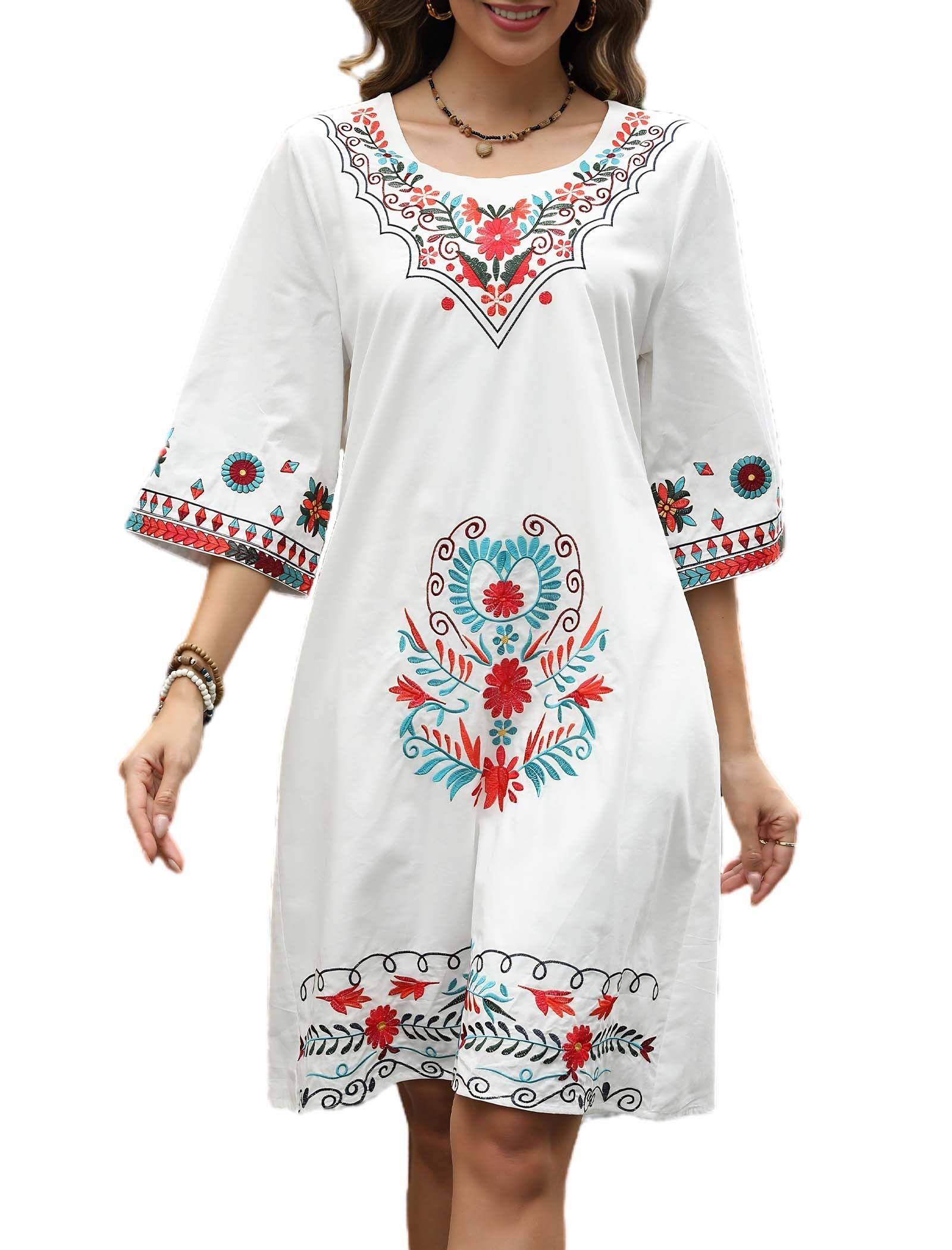 sachin and babi light blue dress Handmade Mexican Dress from Aida Coronado vintage Mexican embroidered dress  XS M main image 1