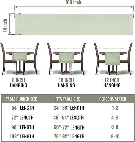 Miniatura 6 de Camino de mesa verde salvia, con vainica, perfecto camino de mesa de Pascua para decoración de primavera, decoración de Pascua, decoración de