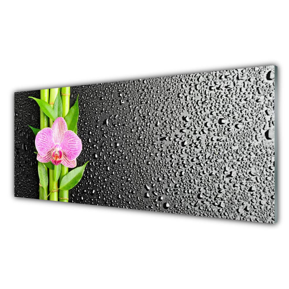 Impression sur Verre Acrylique Tulup 125x50 - Tableau Mural Haut de Gamme Bamboo Floral