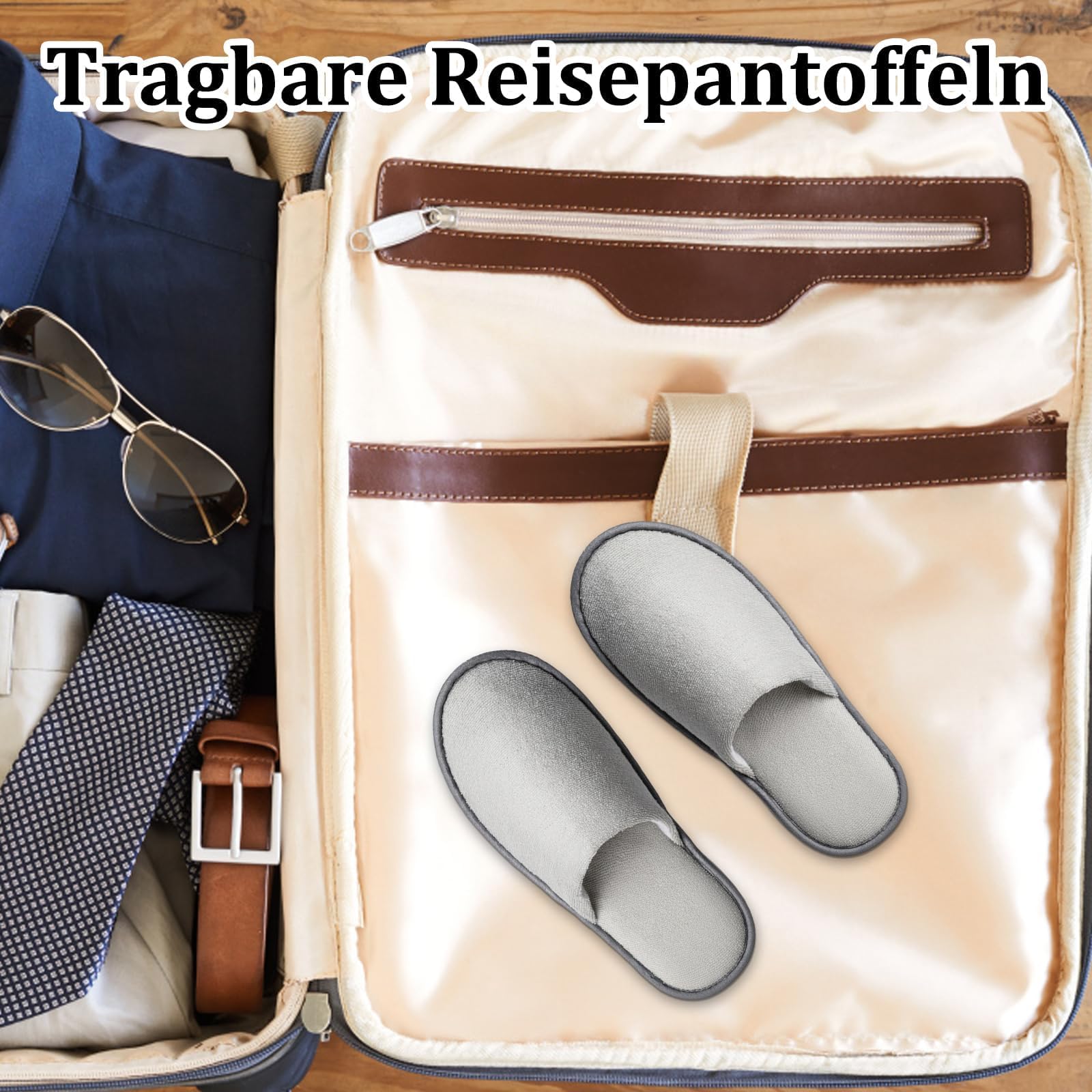 3 Paar Hotelslipper Für Gäste, Nicht-Einweg-Reise-Hausschuhe Hotelslipper Mit Rutschfester Sohle, Pantoffeln Herren und Damen Hausschuhe - Universalgröße, Weich Bequem, für Hotels & Zuhause