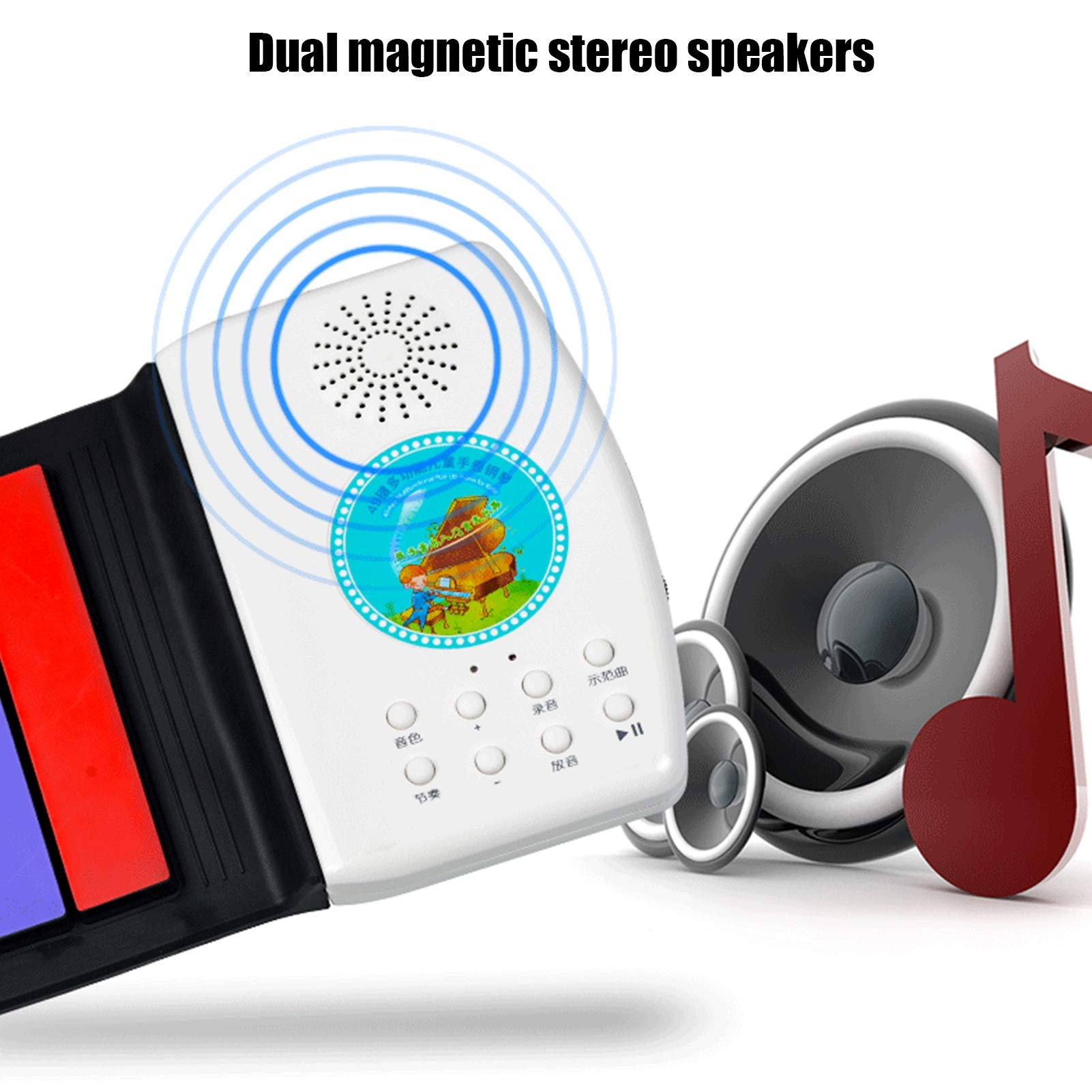 Roll Up Keyboard Piano, Roll up Piano Silicone 49 Keys Roll Up Piano Keyboards Hand Roll Piano Educational Folding Piano Portable Piano Keyboard with Single Speaker for Beginners