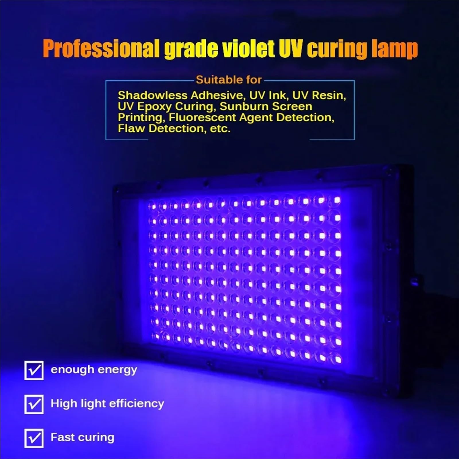 Lampa utwardzająca UV 50W 300W 395nm Klej Drukowanie Natryskowe Malowanie Żywica Tusz Utwardzanie Żywicy(200W)