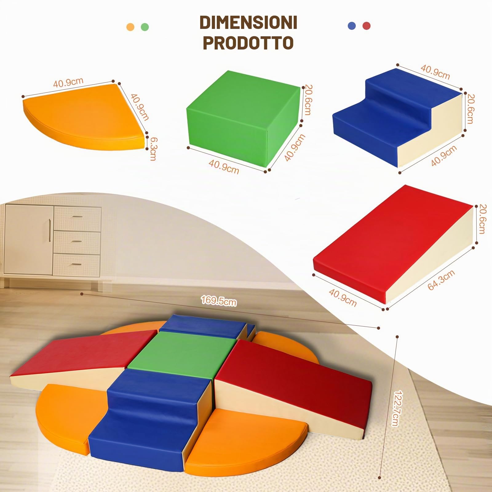 Blocchi da costruzione in schiuma per bambini, per arrampicata, interni, 9 mattoncini da costruzione giganti, mattoncini morbidi per bambini, montessori, giocattoli da arrampicata per esterni, doppia