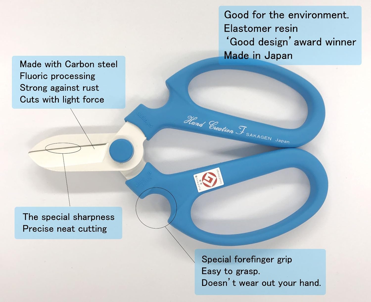 Flower Scissors Hand Creation F-170 (Light Blue)
