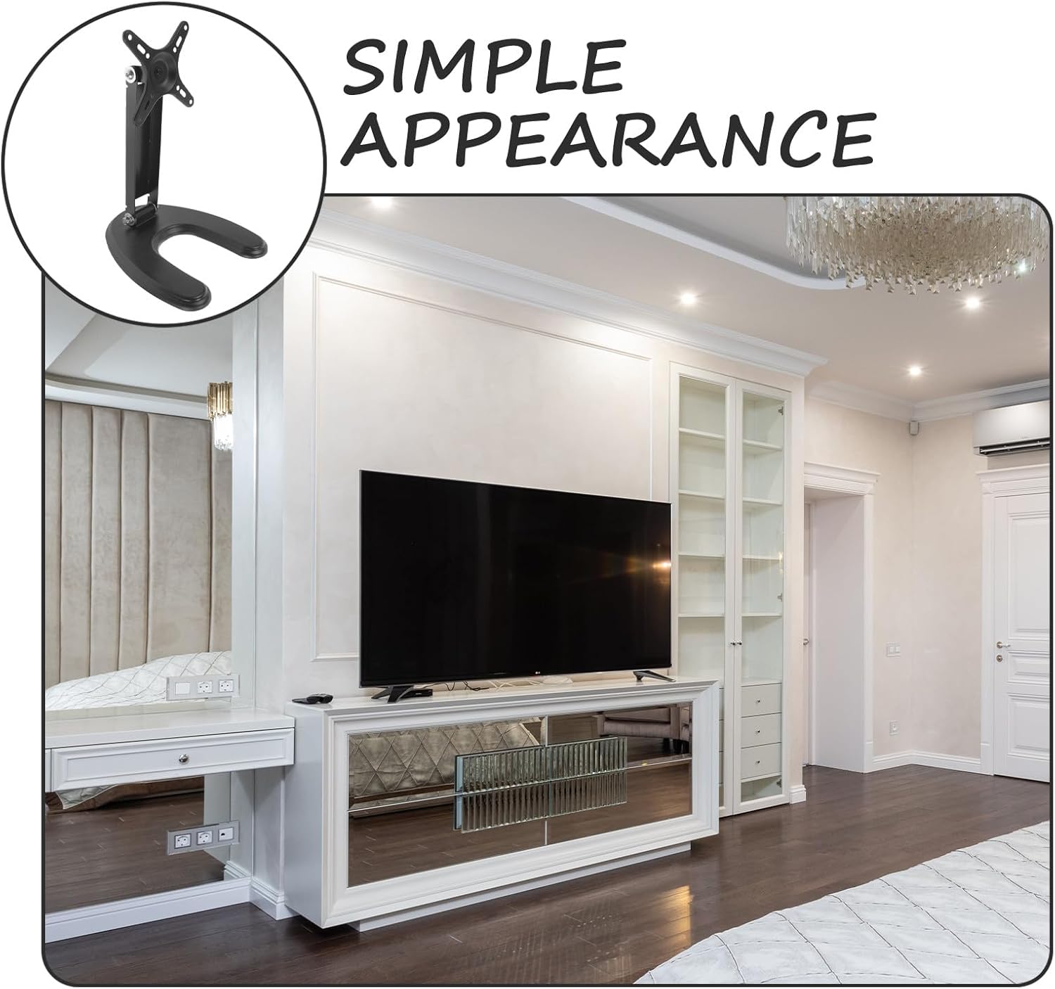 DOITOOL Universal Tv Support Stand for 14-27 Inch LCD Televisions, Plastic Tabletop Base Pedestal, Non-Drill Desktop Tv Holder Rack for Living Room Furniture