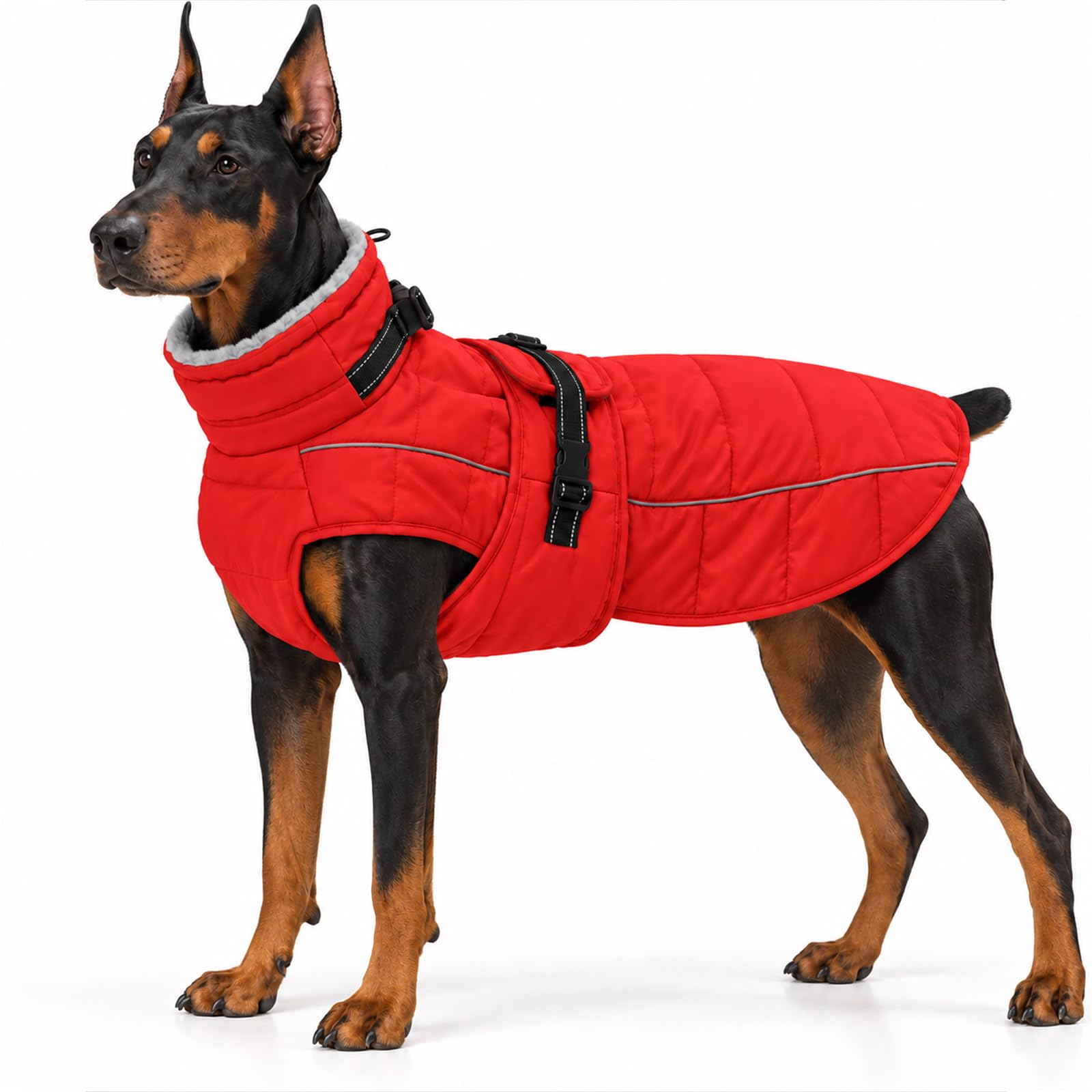 Dog Winter Coat,Geyecete waterproof dog coat with Reflective Trim