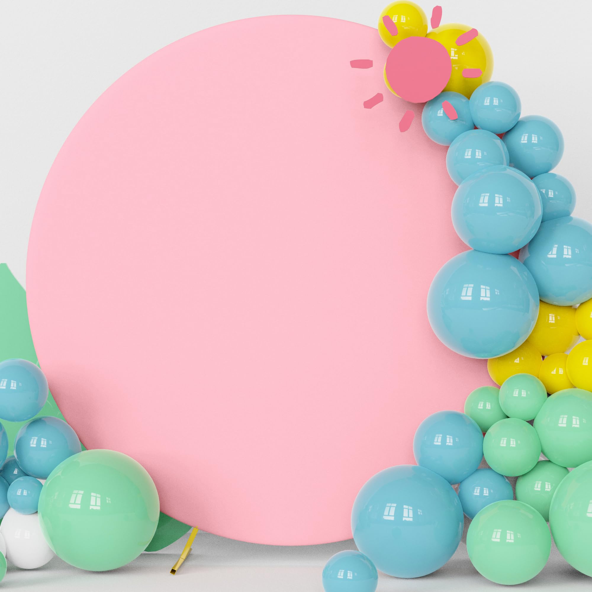 Fomcet 6.6FT Round Backdrop Pink Wedding Arch Cover for Circle Balloon Arch Frame Backdrop Fabric for Wedding Birthday Party Baby Shower Decoration