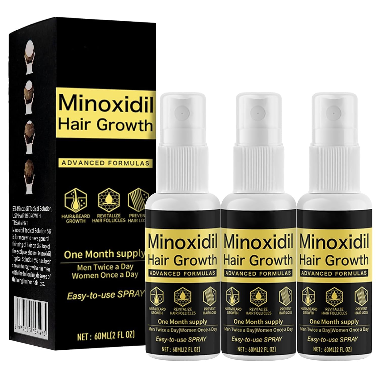 Xinweini Minoxidil for Men Beard Growth Kit Minoxidil for Women Hair Growth Kit Hair Loss Treatments for Women