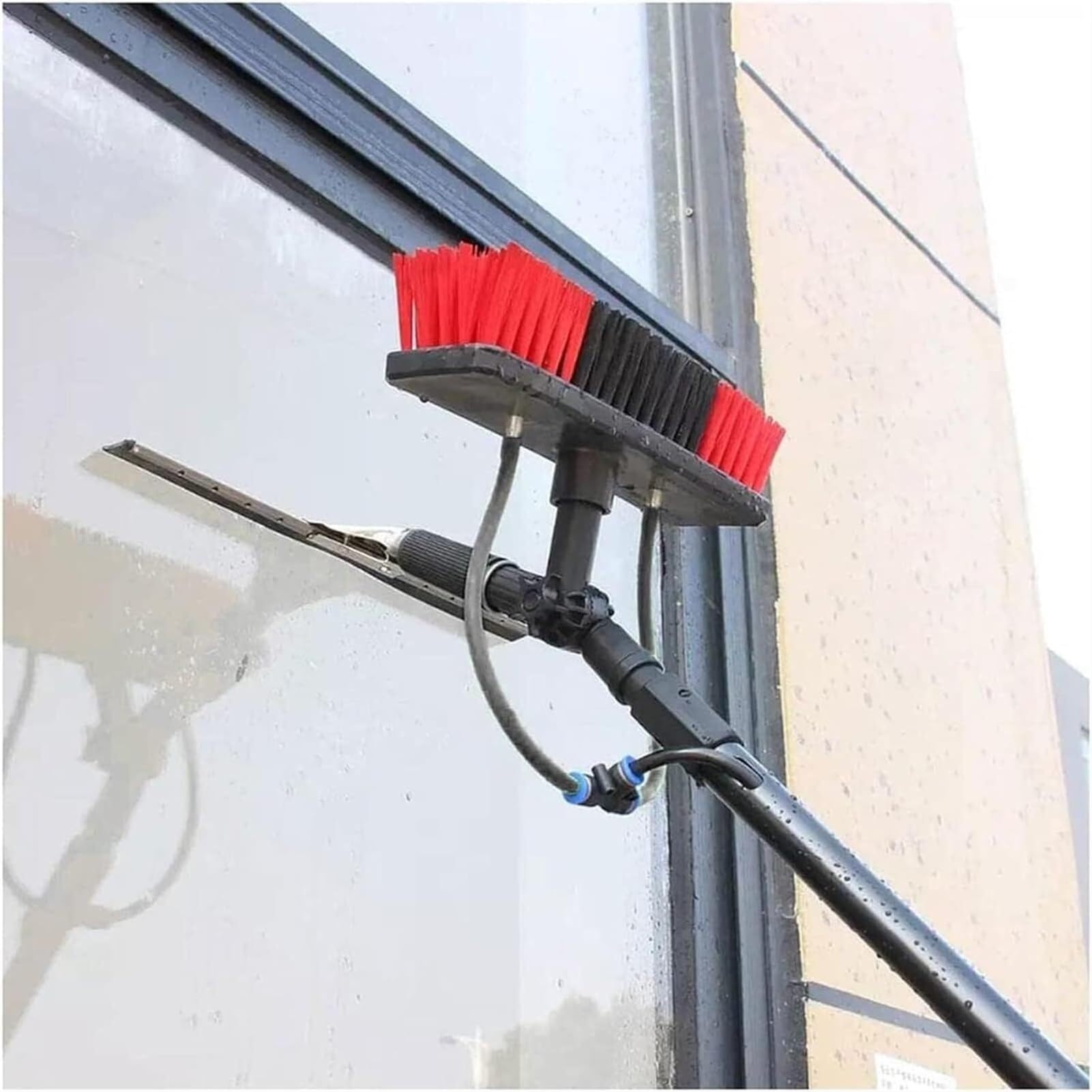 GTHTUHFD Telescopic Window Cleaner Telescopic Cleaning Brush Water Fed Telescopic Brush Water Powered,Soap Dispenser,Cleaning Solar Panels, Window Cleaning Kit With Squeegee,