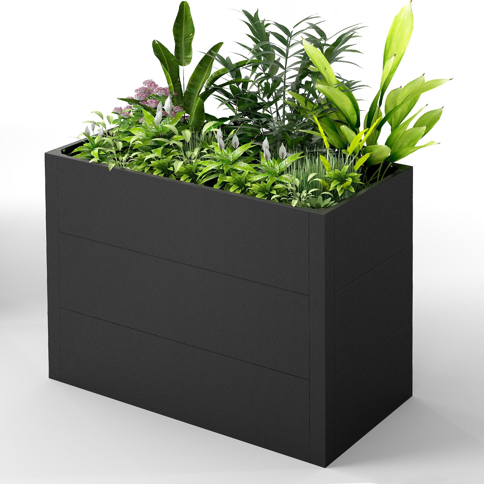 Youyijia Hochbeet 100x50x77cm Wetterfestes Pflanzenbeet mit Drainage & Stahlrahmen, XXL Beetkasten für Garten Terrasse, Anzuchtkasten Gemüsebeet Hochbeete