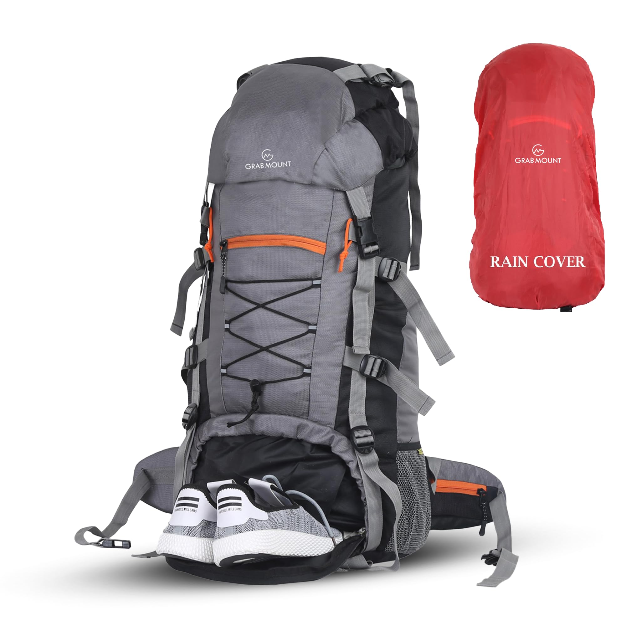 GRABMOUNT Travel Rain Cover Backpack With Laptop Shoe Compartment (Grey), 65 liter (B09TXGQZC2) Amazon Price History, Amazon Price Tracker