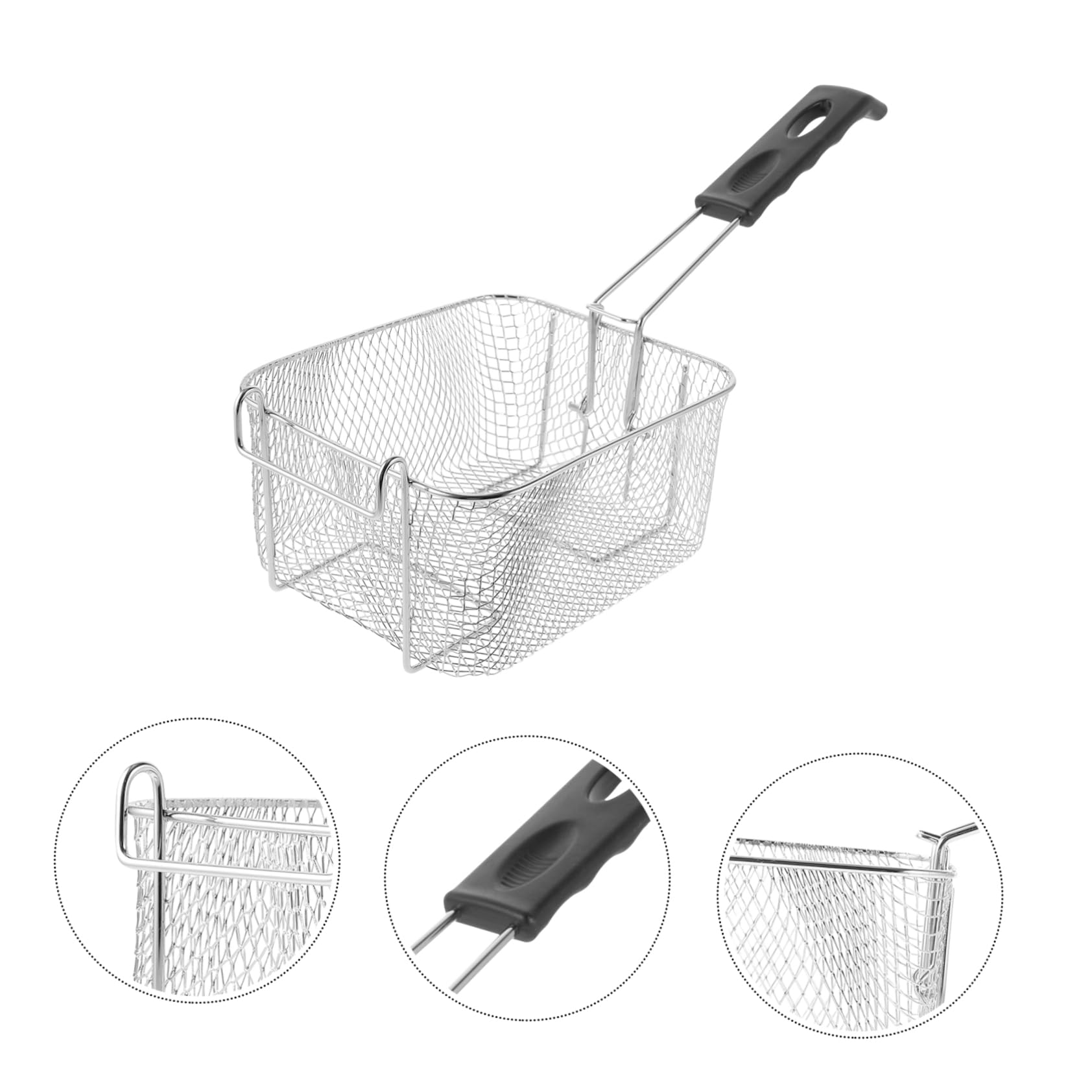 Cesta para Freír de Acero Inoxidable Plata de Gran Capacidad