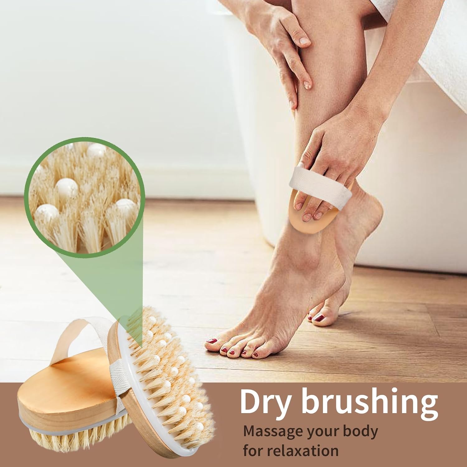 12 Pcs Dry Brushes for Body Exfoliating Brush and Massage Nodule Scrubber Beauty Exfoliator with 12 Hooks for Shower, Bath, and Back Circulation Improvement Dead Skin Remove (Oval)