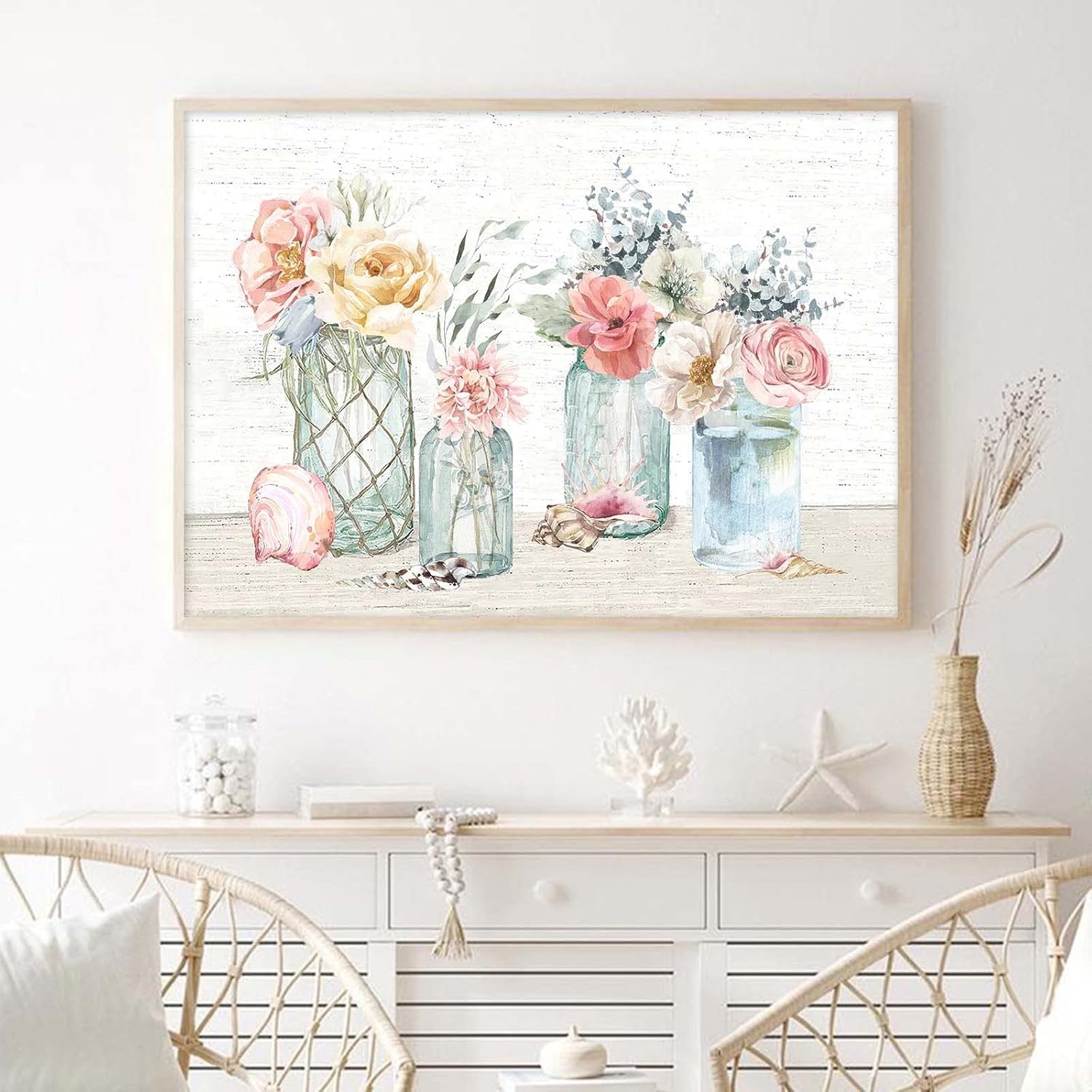 Rustic Flower Pictures Farmhouse Bathroom Paintings Country