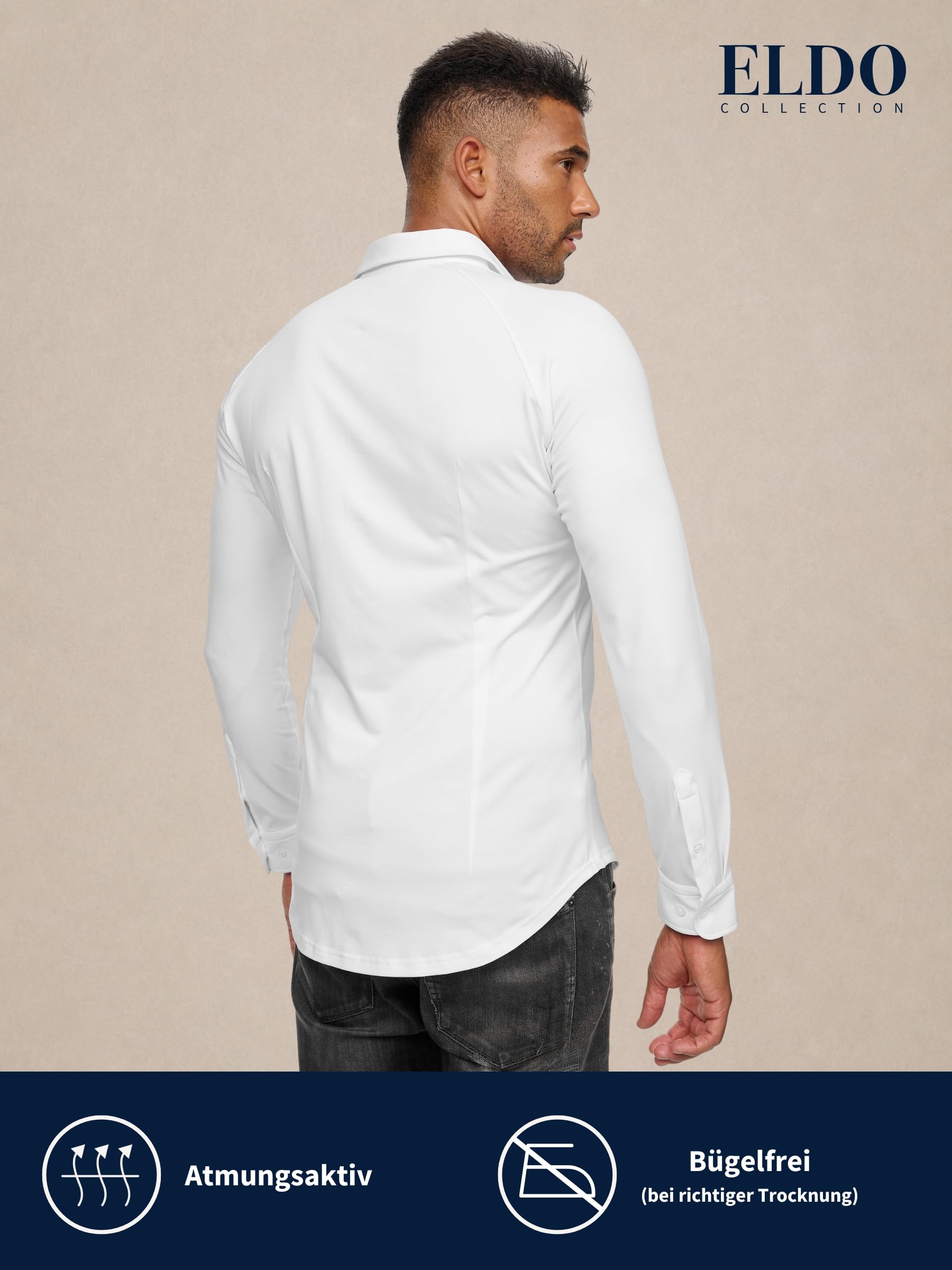 Herren Slim Fit Stretch Jersey-Hemd | Luxuriöse Supima®-Baumwolle | Soft Touch | Bügelfrei | Atmungsaktiv | Für Business & Freizeit