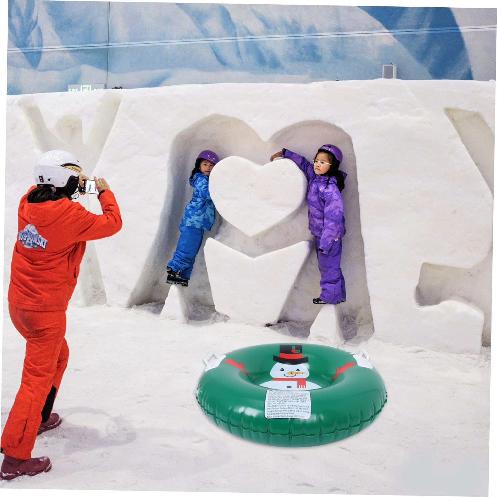 BESTonZON Tubo da Slittino Gonfiabile per Neve Ispessito Portatile con Maniglia Slitta da Neve per Esterni Adatta Ragazzo Ragazza Ragazza e Adulti