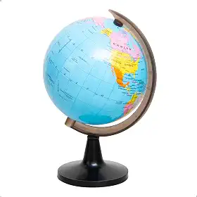 Globo Terrestre Mapa Mundi Político Giratório De Mesa Em Português 24 cm Com Escalas, Países, Capitais, Cidades, Continentes.