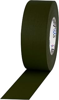 ProTapes Pro Gaff Premium Matte Cloth Gaffer's Tape With Rubber Adhesive, 11 mils Thick, 55 yds Length, 2" Width, Olive Drab (Pack of 1)