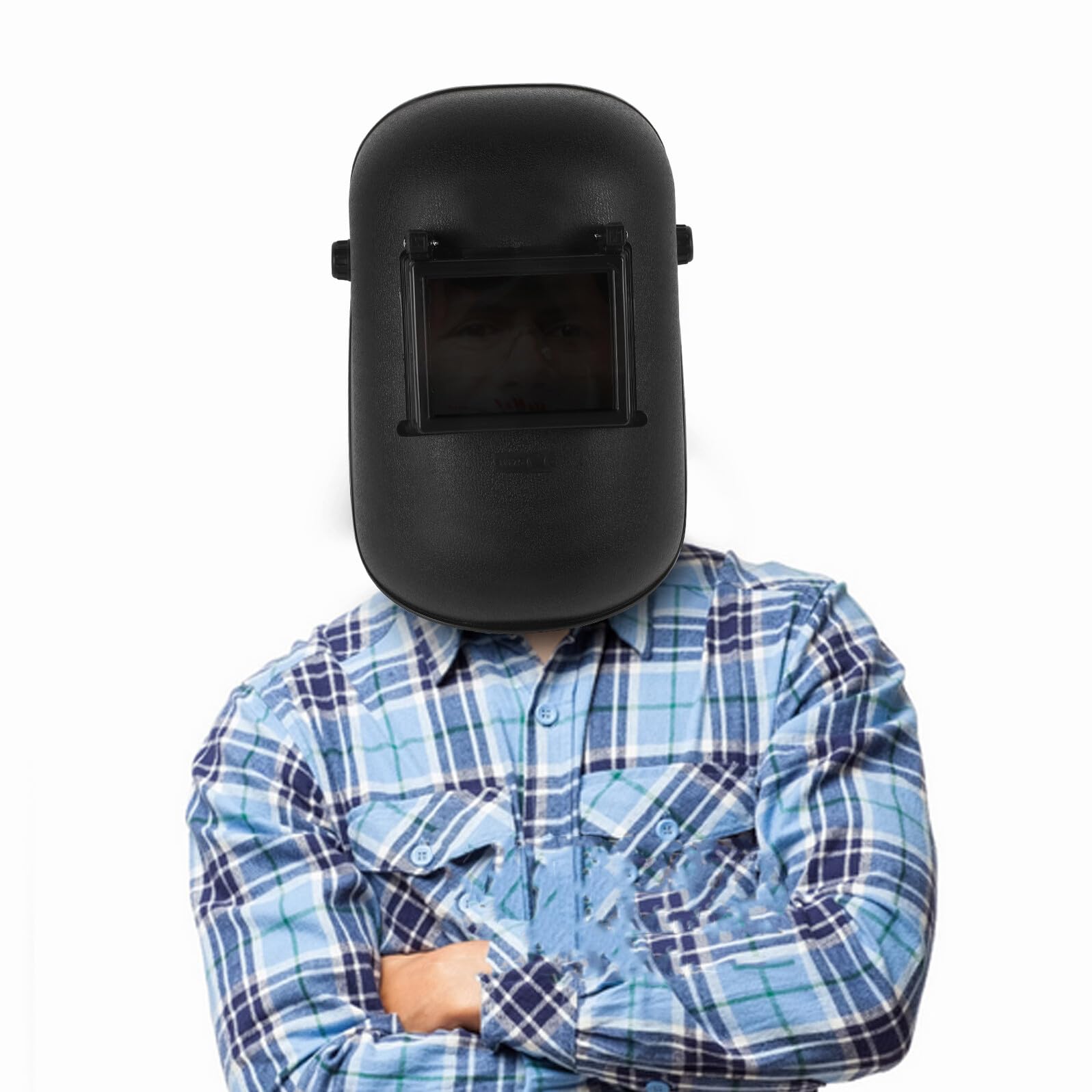 Maschera per Saldatura in Plastica Riutilizzabile Protezione per Occhi, Casco da Lavoro Leggero in Pp Nero per Saldatori Professionisti