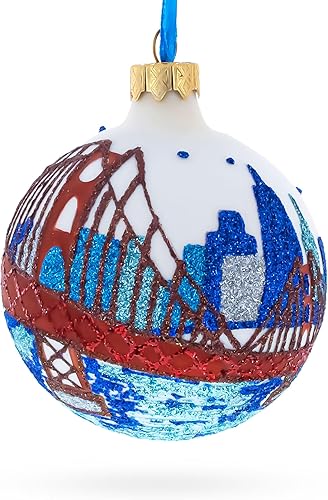 San Francisco, California, USA Adorno de Navidad de cristal de 3.25 pulgadas