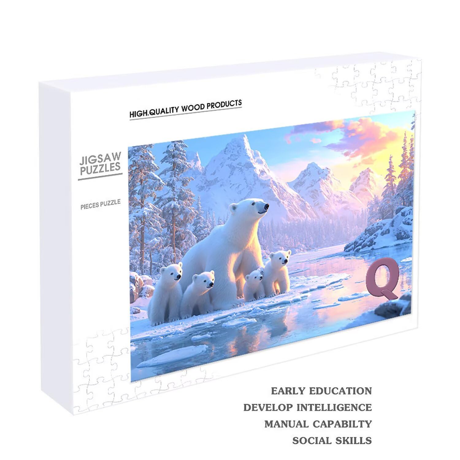 Puzzle in Legno per Adulti 1500 Pezzi | Orso polare| Giocattoli Educativi | Puzzle Adulti E Famiglie Decor | Dimensione Di 87x57cm | Regalo Adultis | Regali Natale (Formato: 34.8x22.8in) o-42