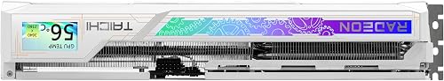 ASRock AMD Radeon RX 9070 XT Taichi White Carte graphique OC 16 Go, RDNA 4, 3100 MHz Boost, 16 Go GDDR6, 3 x DisplayPort 2.1, LCD Info Center - 4
