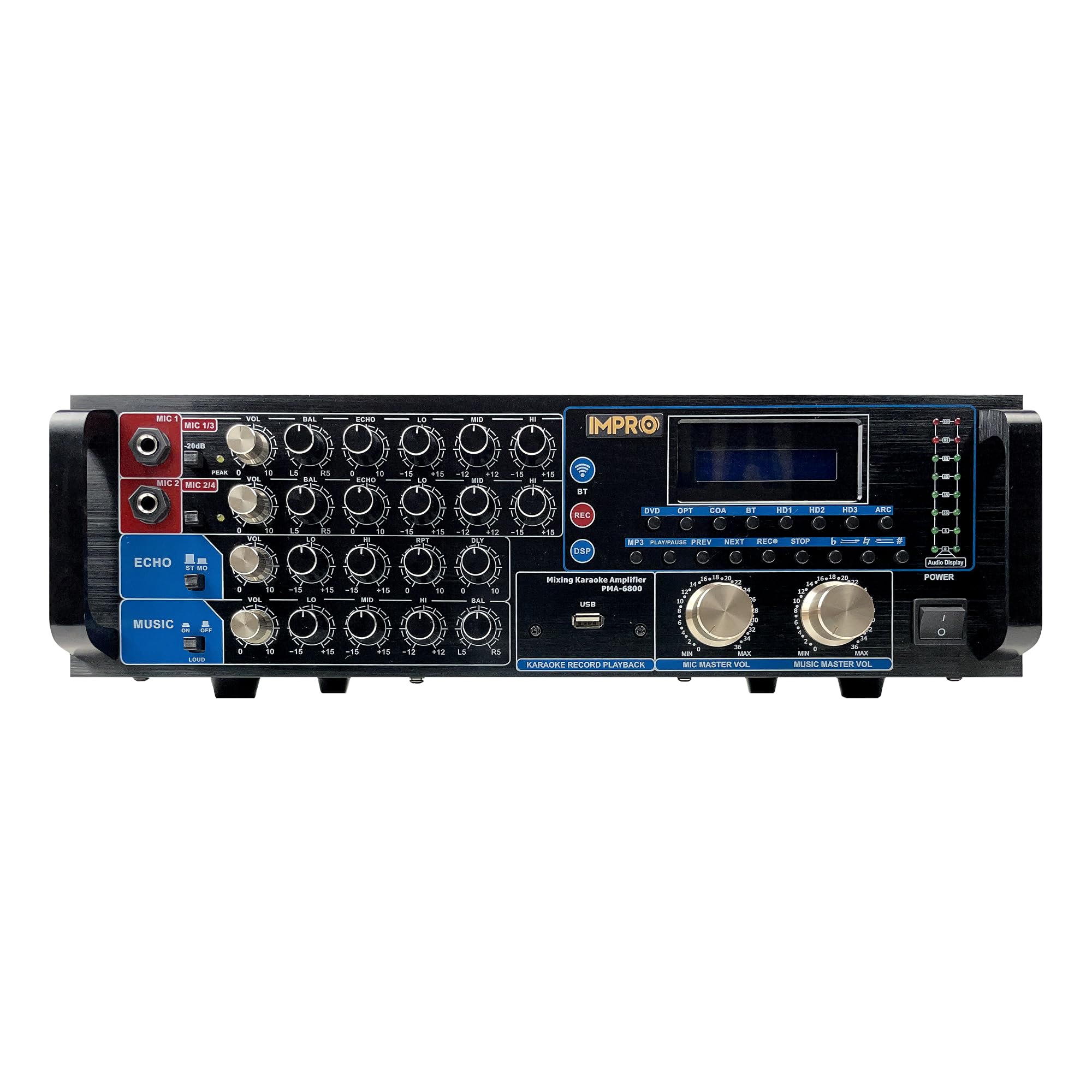 Amazon.com: ImPro PMA-6800 Karaoke Mixing Amplifier, 800W, HDMI