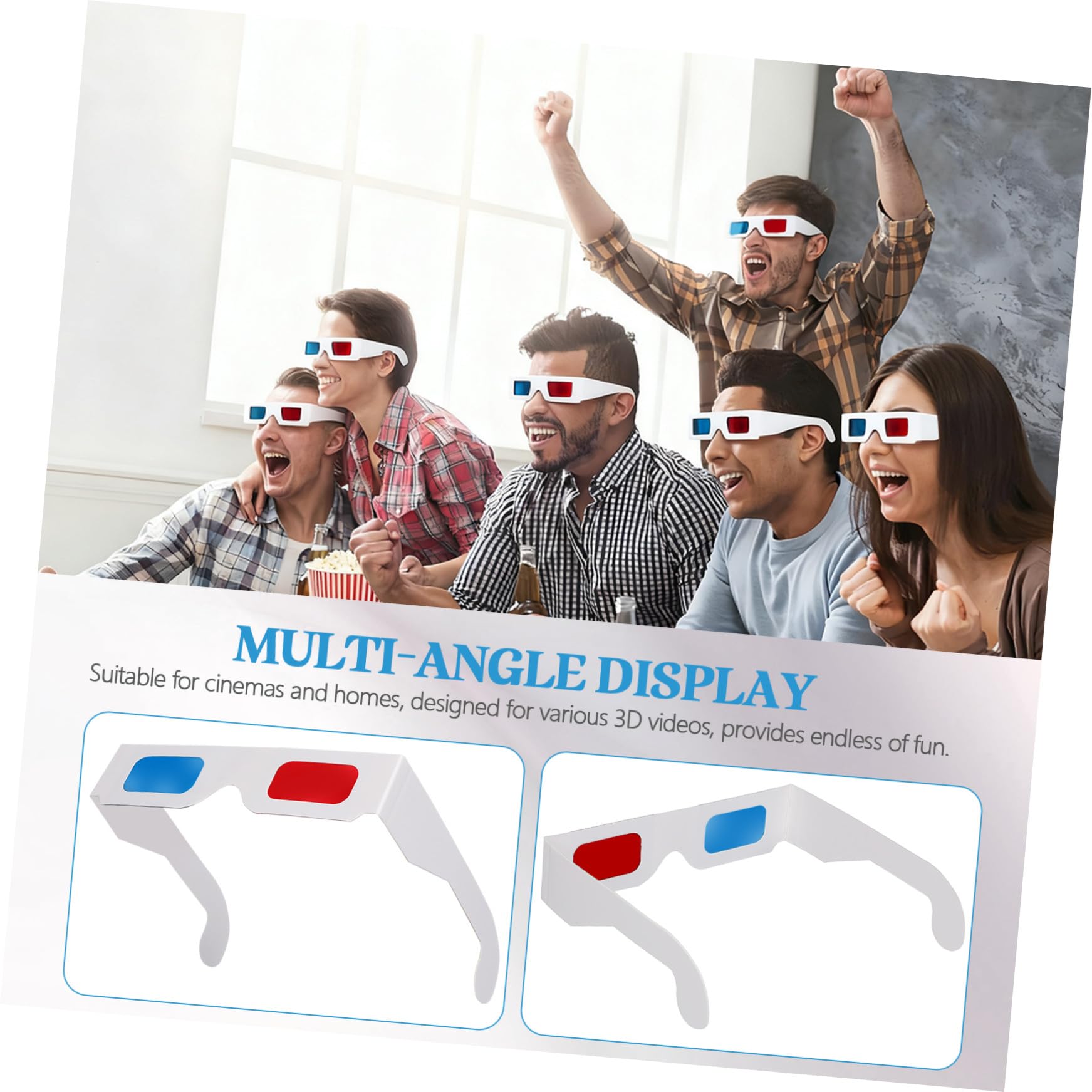 Artibetter Occhiali 3d Anaglifi Usa e Getta in Carta, Confezione da 100 Pezzi, Esperienza Visiva Spettacolare, Leggeri e Portatili per Cinema e Film a Casa