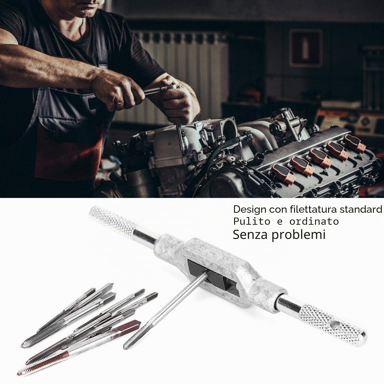 M1-M3.5 Mini maschi filettati per macchina (11 pezzi), mini set di rubinetti