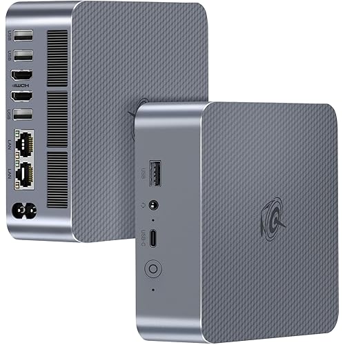 Beelink EQi12 Mini PC, Intel Core i5 1235U(10C/12T, Up to 4.4GHz), 16GB DDR4 3200MHz 500GB PCle4.0 SSD, Mini Computer Dual HDMI Display 4K 60Hz/Dual Gigabit LAN/WiFi6/BT5.4/Micro PC