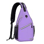 MOSISO Sling Backpack, Multipurpose Crossbody Shoulder Bag Travel Hiking Daypack, Light Purple, Medium
