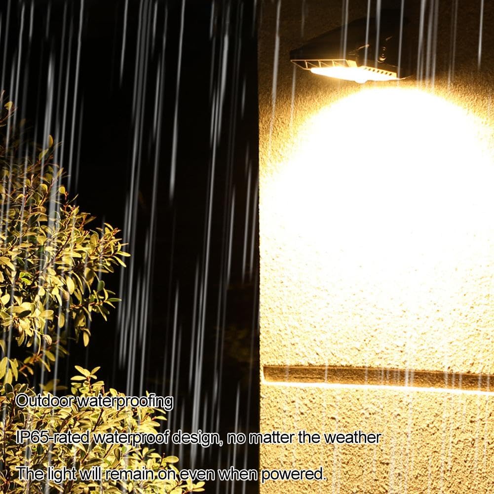 Confezione da 2 luci solari con sensore di movimento per esterni, con clip, impermeabili, ad alta luminosità, alimentate a energia solare, luci di sicurezza per recinzioni esterne e campeggio