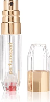 Travalo Perfume Pod Crystal Travel Perfume Atomizer - Leak-Proof Genie-S Pump System - Refillable Perfume Bottle - High Definition Mini Pump Spray - Zero Glass - Anti Scratch and Breakage - Gold 0.6oz