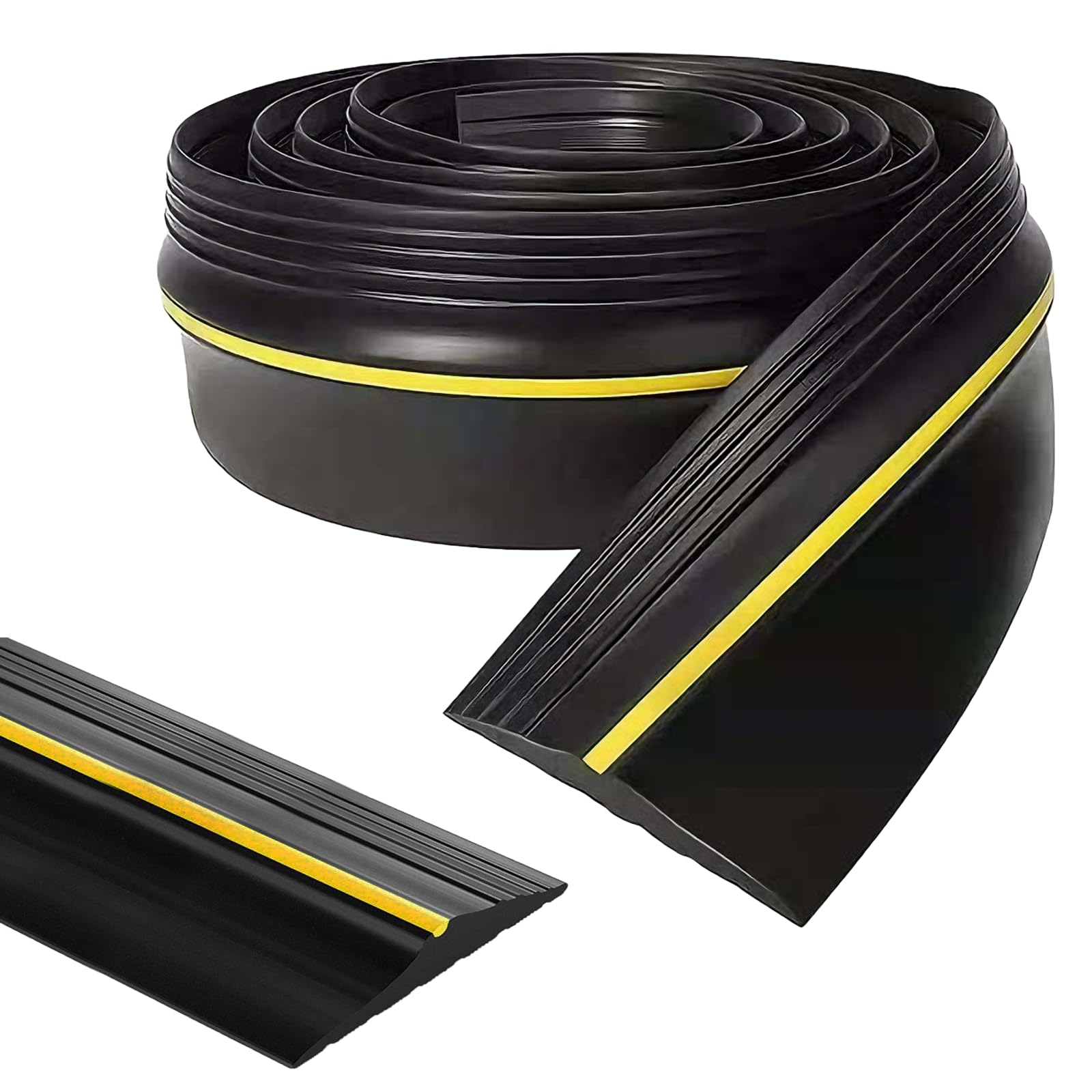 Xerteam 5M Garage Door Seal, Universal Heavy Garage Door Threshold Seal, Rubber Garage Door Draught Excluder, Threshold Strip Door Bottom Seal (Black)
