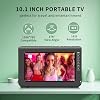 ZOSHING 10.1inch Portable TV, Small with Freeview-Digital DVB-T2,720P Screen for USB,DC/12Volt IN,HDMI/AV input,for Mini Camping/Kitchen/Caravan