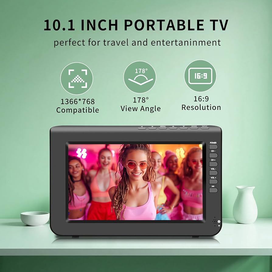 Amazon.com: Jexiop 10.1inch Portable TV,720P Screen Small
