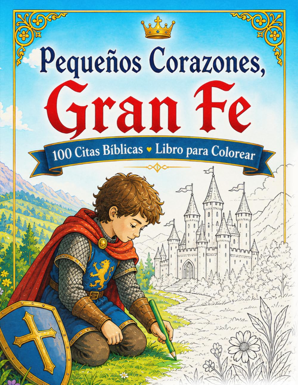 Pequeños Corazones, Gran Fe: Libro para Colorear con 100 Versículos Bíblicos para que los Niños Comiencen su Camino en la Fe