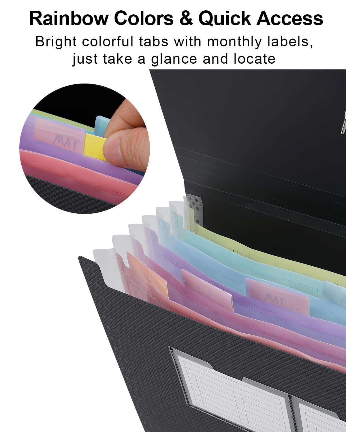 Accordeon file Organizer, 7 zakken uitbreidende bestandsmap met labels