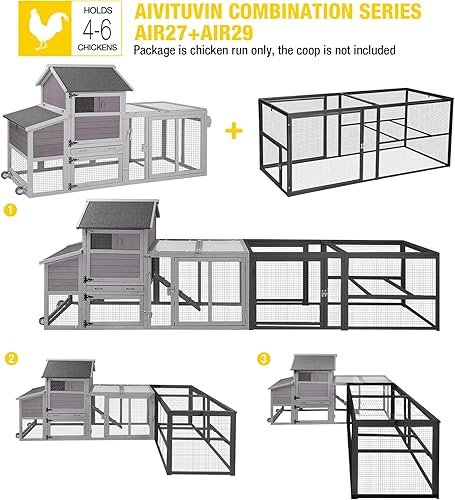 Miniatura 4 de Aivituvin Chicken Run - Pluma de expansión de gallinero de 71 pulgadas, corralito para exteriores, para pollo, conejo, pato, gatos (solo Chicken Run)
