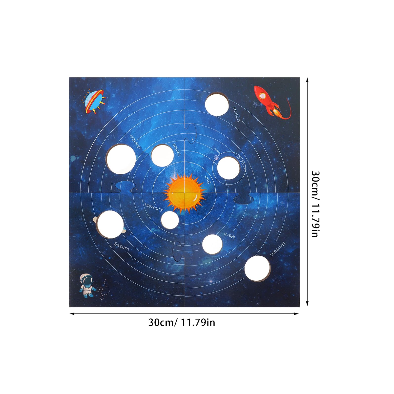 ERINGOGO Puzzle en Bois Système Solaire pour Tout-Petits 8 et Planches de Correspondance, Jouet Éducatif Montessori pour Développement et Jeu Familial