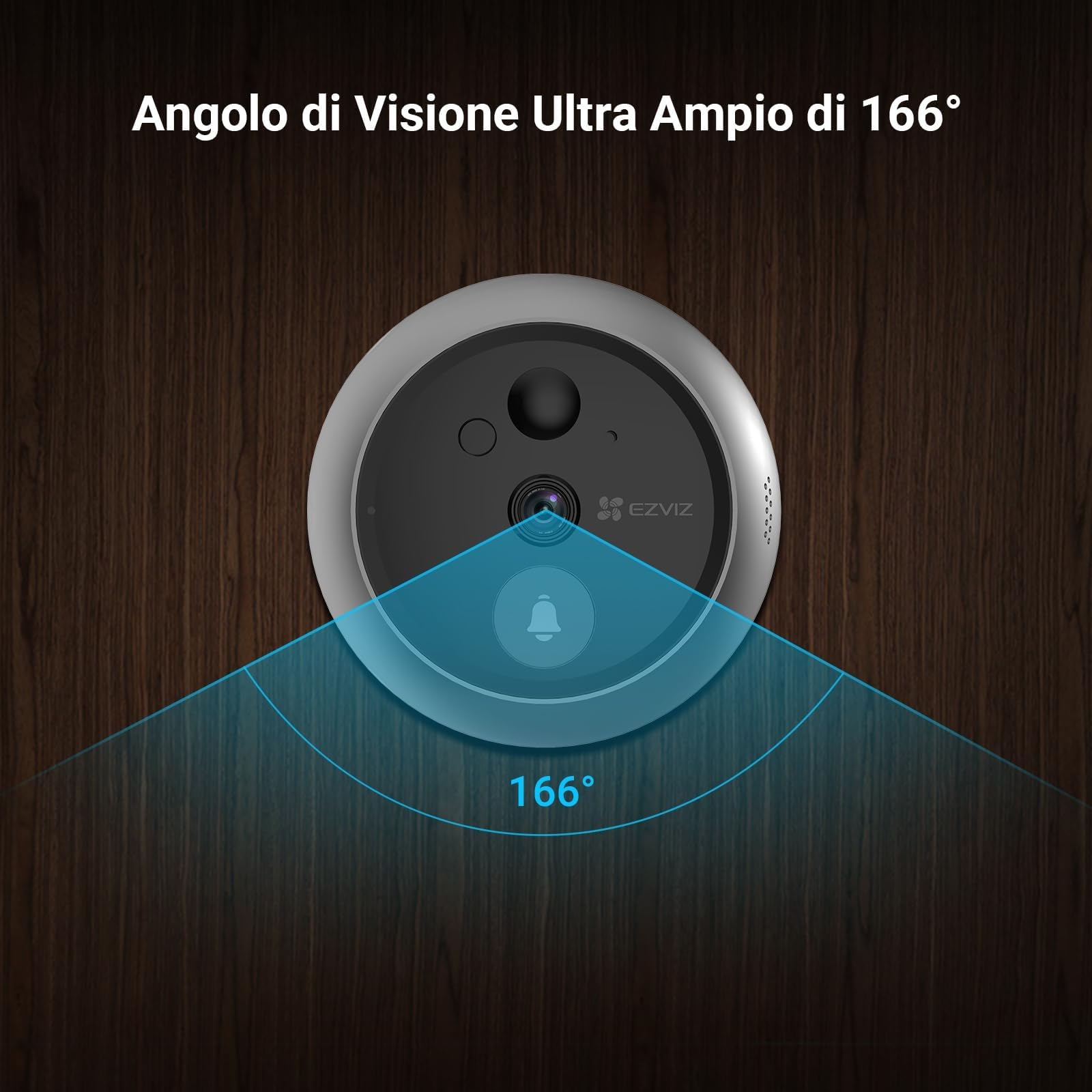 EZVIZ Campanello Digitale con Schermo Tattile a Colori da 4,3'' Videocitofono Senza Fili con Batteria Ricaricabile da 4600 mAh, Rilevamento del Movimento PIR, Audio Bidirezionale, Modello CP4